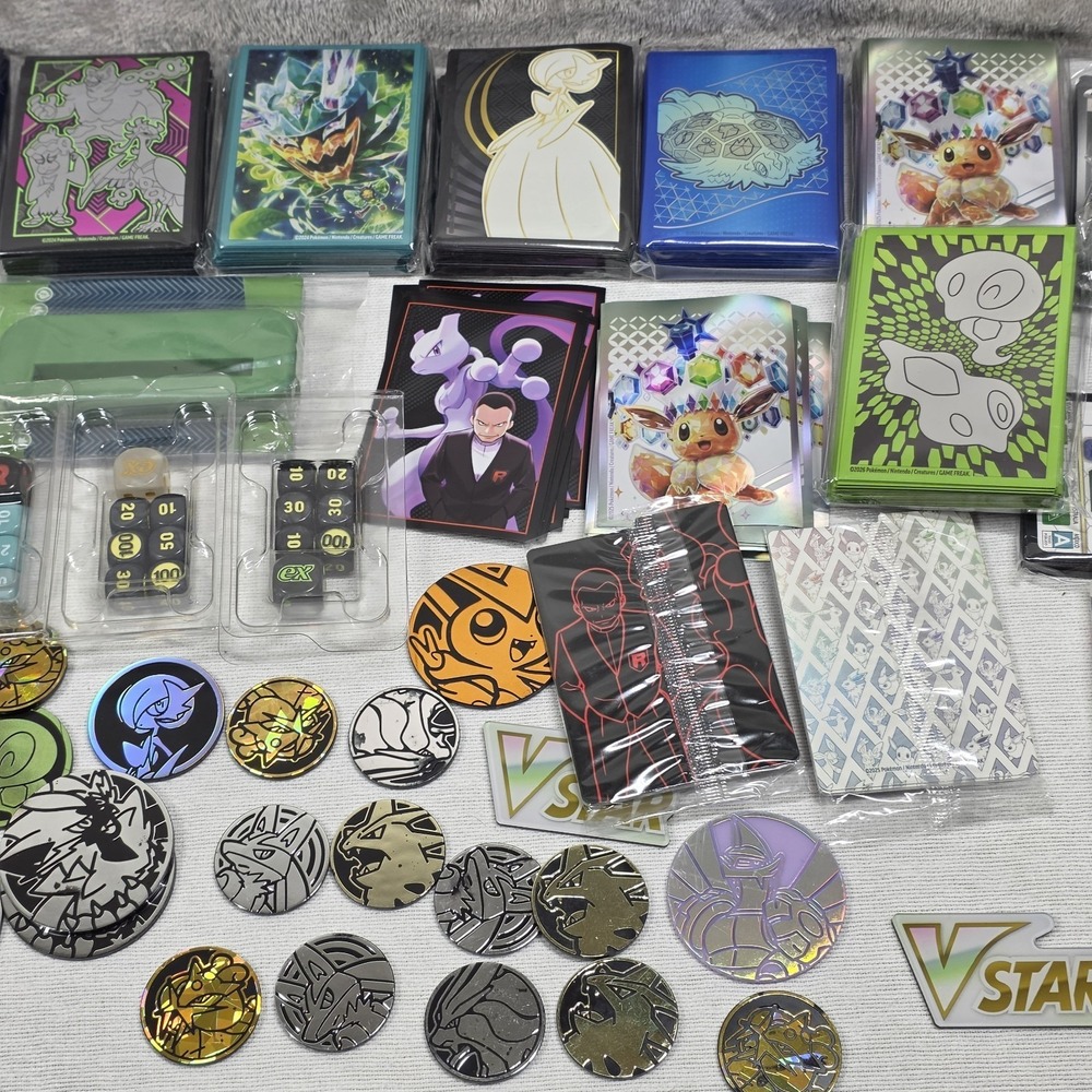Pokemon Misc Lot Sleeves, Stand, Dice, Code Cards, Energy Packs Eevee As Is - Picture 8 of 8